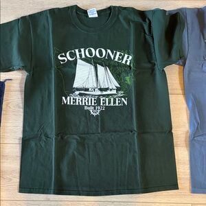 Schooner Merrie Ellen Dark Green Graphic Tee - Women’s All Large